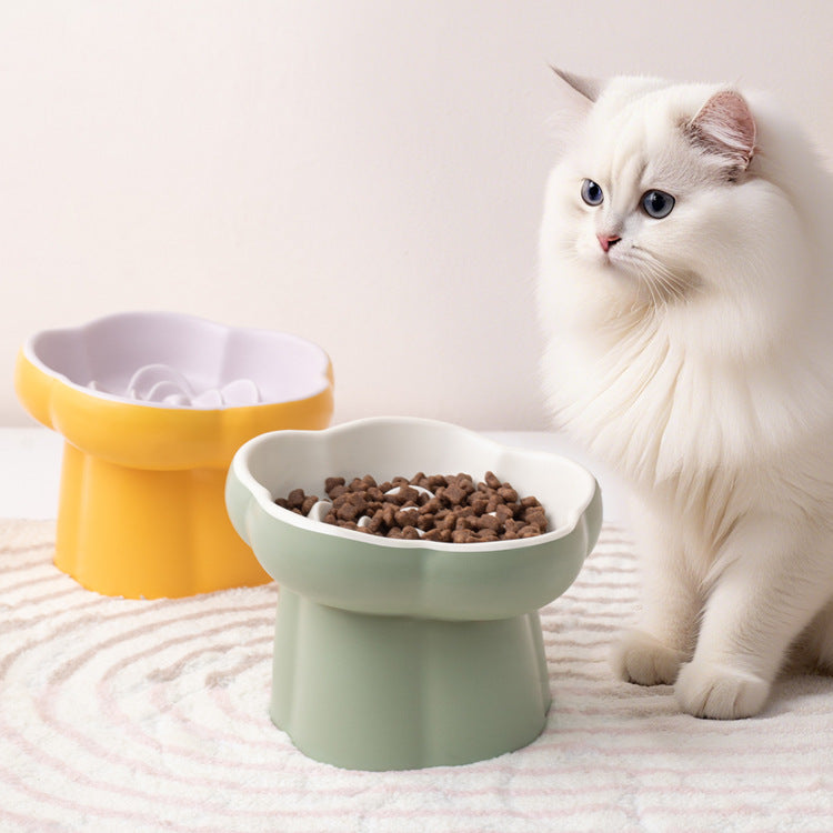 Ceramic Flower Slow Feeder Bowl