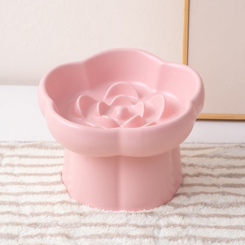 Ceramic Flower Slow Feeder Bowl