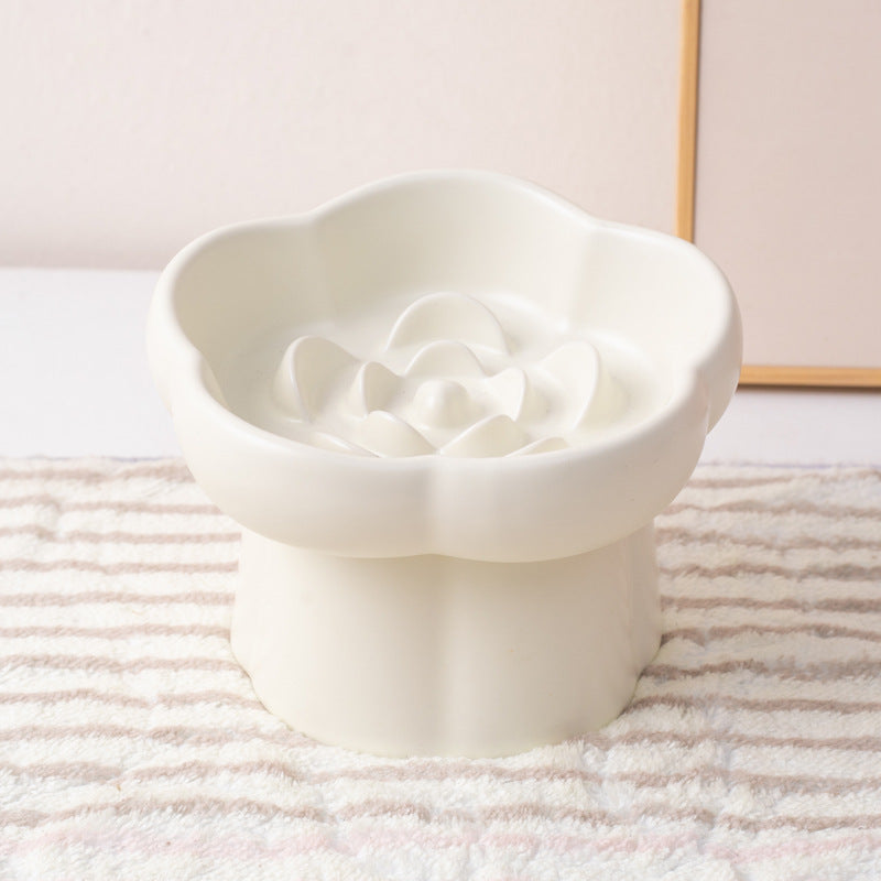 Ceramic Flower Slow Feeder Bowl