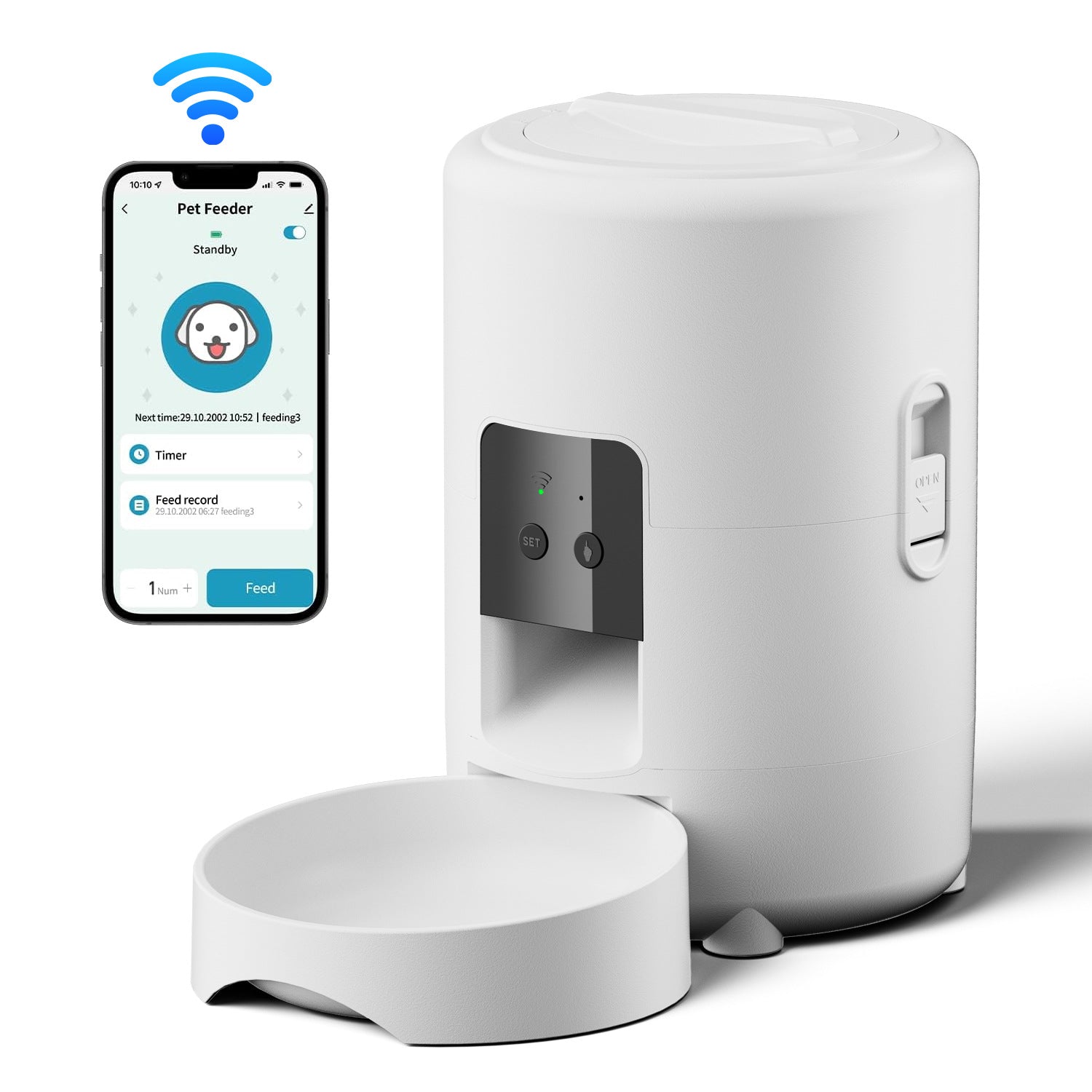 Automatic Pet Feeder with Timer and WiFi Control