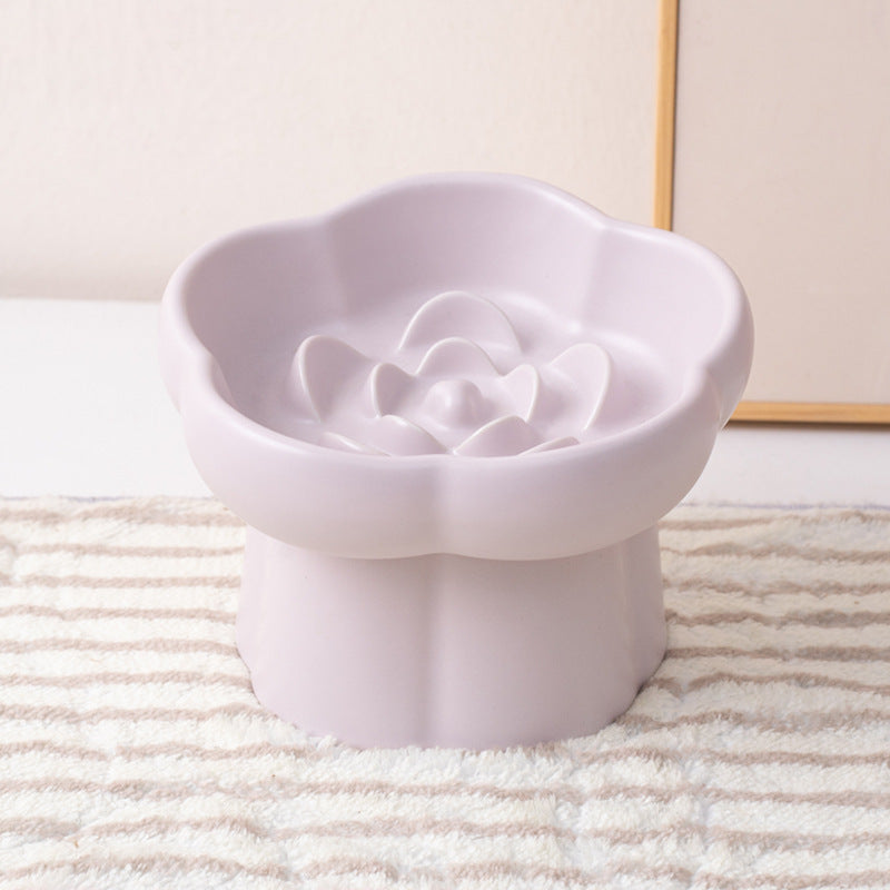 Ceramic Flower Slow Feeder Bowl