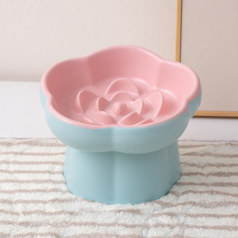 Ceramic Flower Slow Feeder Bowl