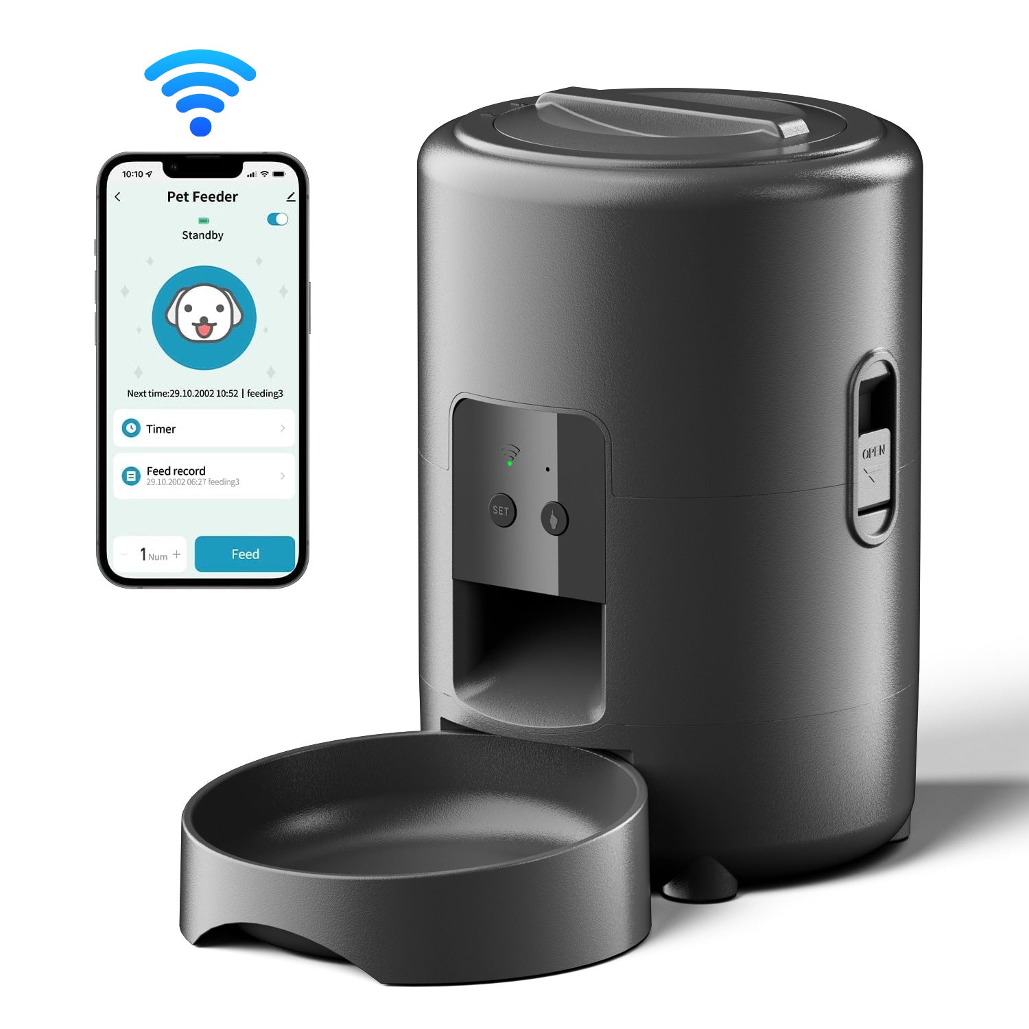 Automatic Pet Feeder with Timer and WiFi Control